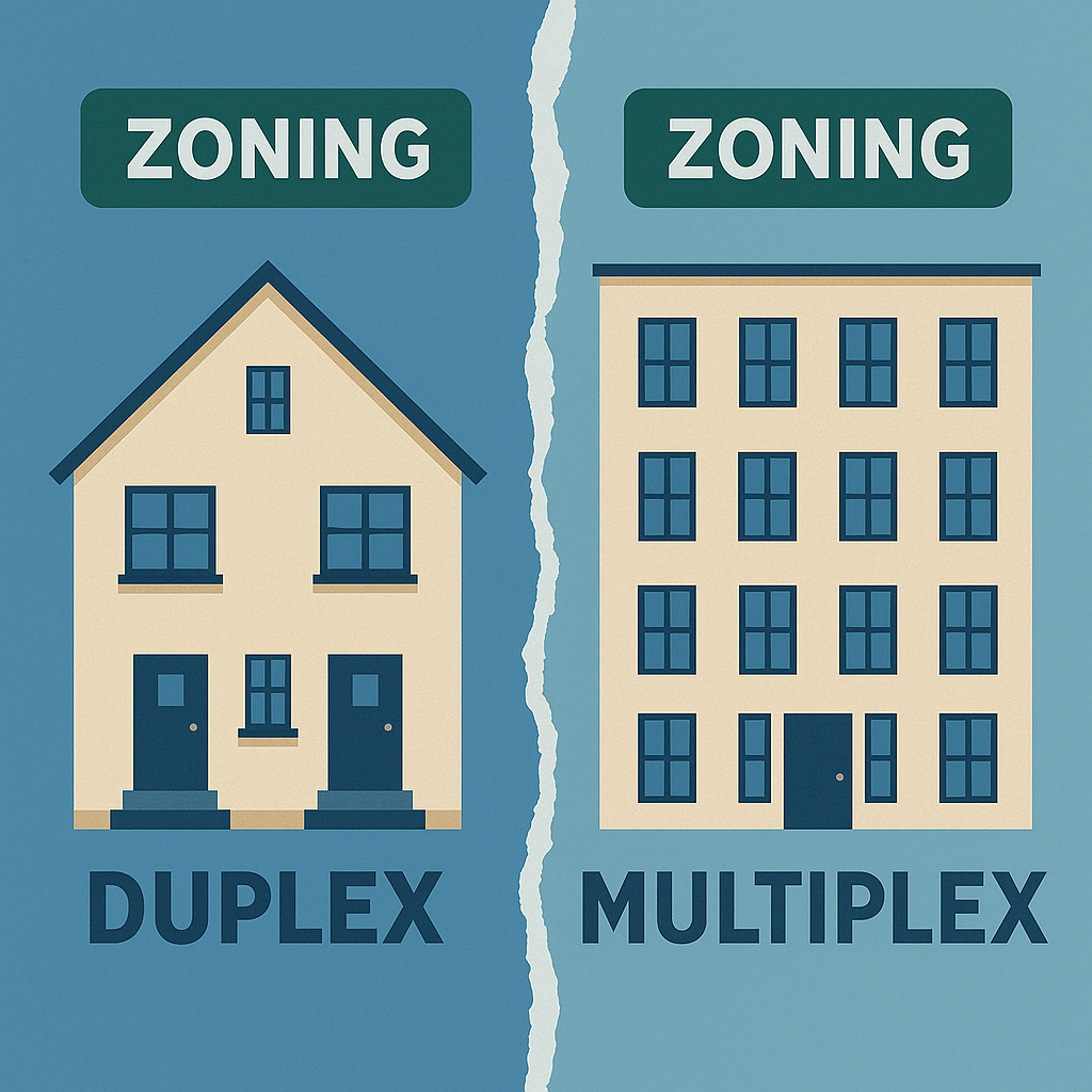 Diagram showing as-of-right multiplex zoning in Toronto allowing 6-unit builds in Scarborough North